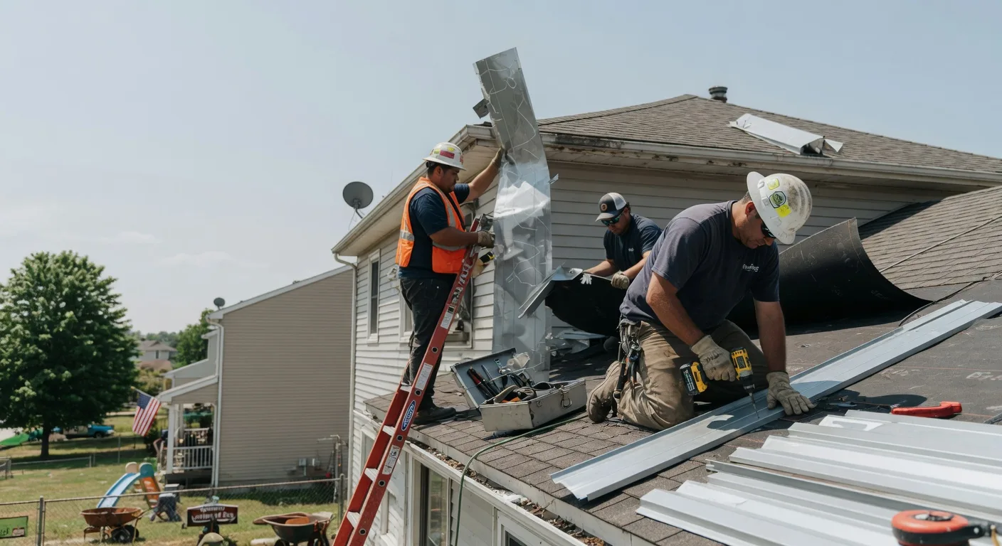 Storm Damage Metal Roof Repair in Hartford, AR